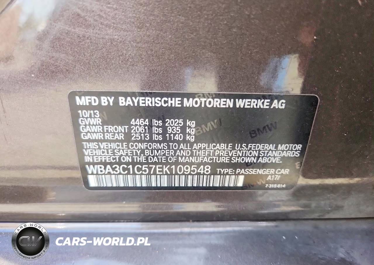2014 BMW 328 I Sulev VIN:WBA3C1C57EK109548 - 12