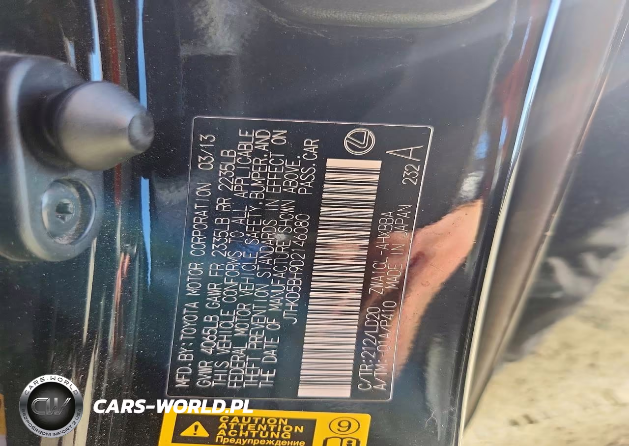 2013 Lexus Ct 200 VIN:JTHKD5BH9D2146080 - 12