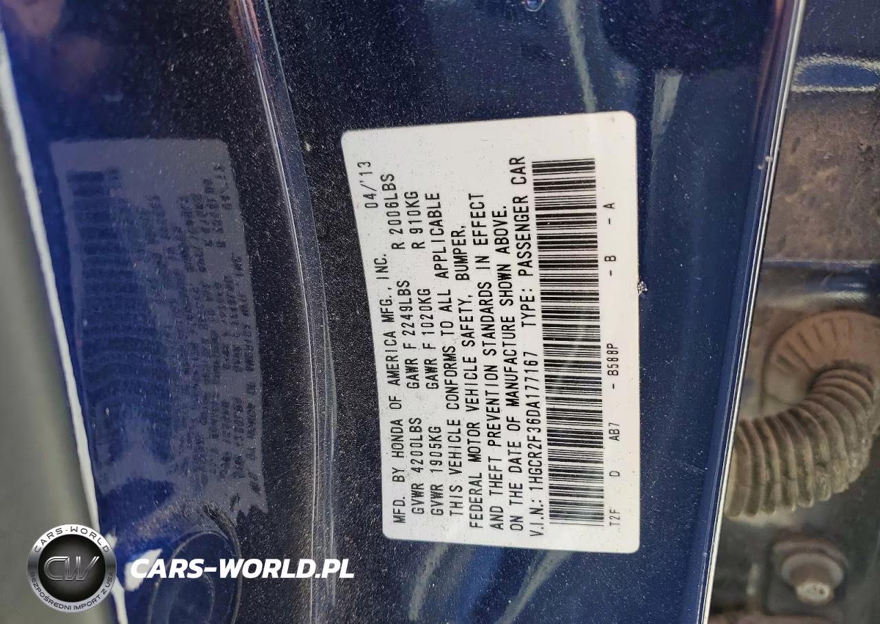2013 Honda Accord Lx VIN:1HGCR2F36DA177167 - 12