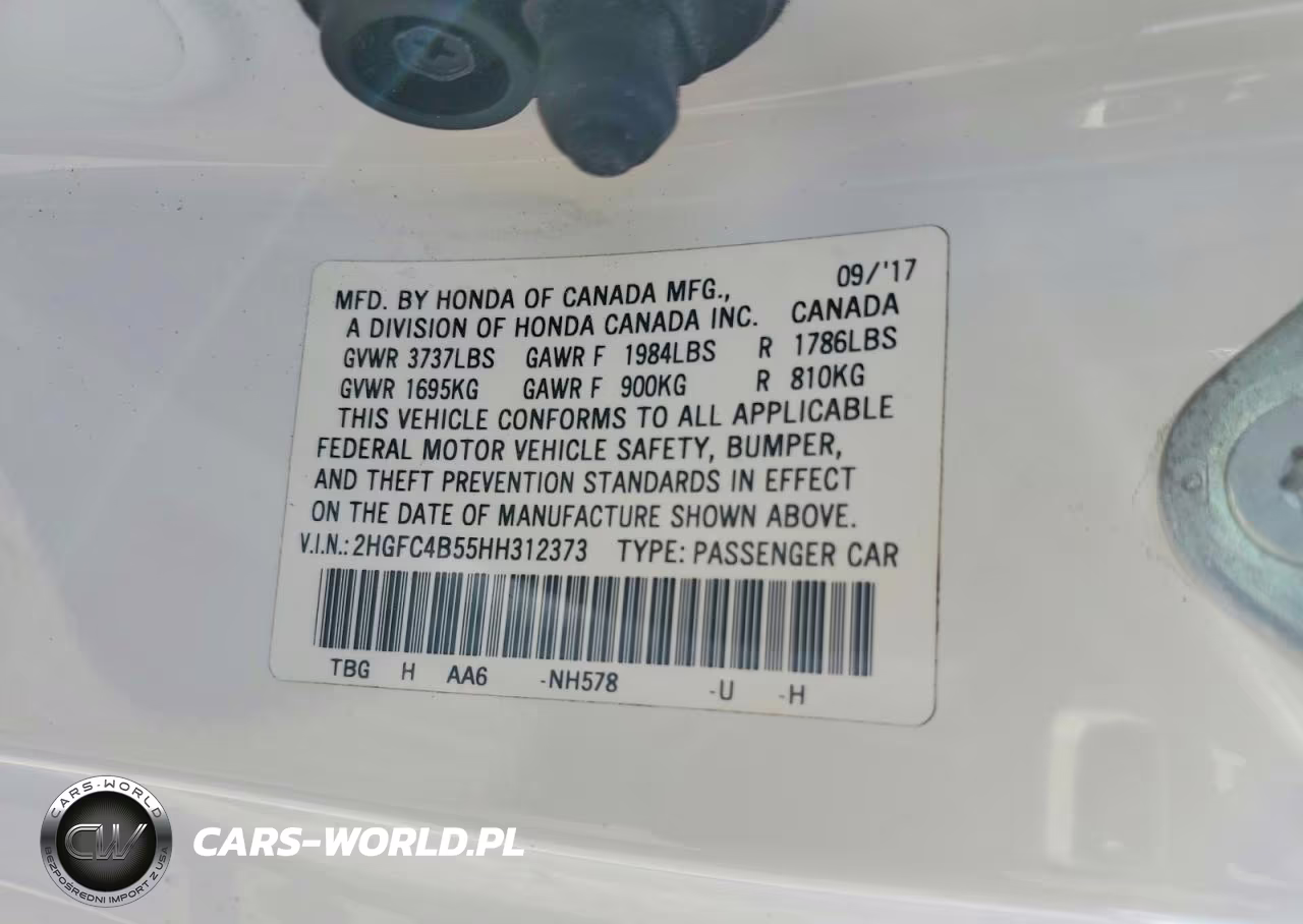 2017 Honda Civic Lx VIN:2HGFC4B55HH312373 - 12