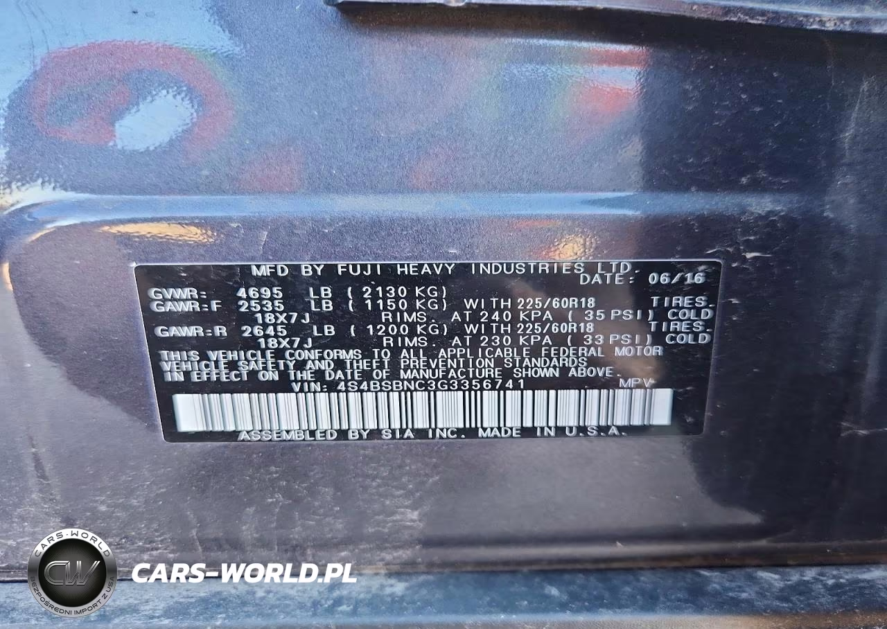 2016 Subaru Outback 2.5I Limited VIN:4S4BSBNC3G3356741 - 14