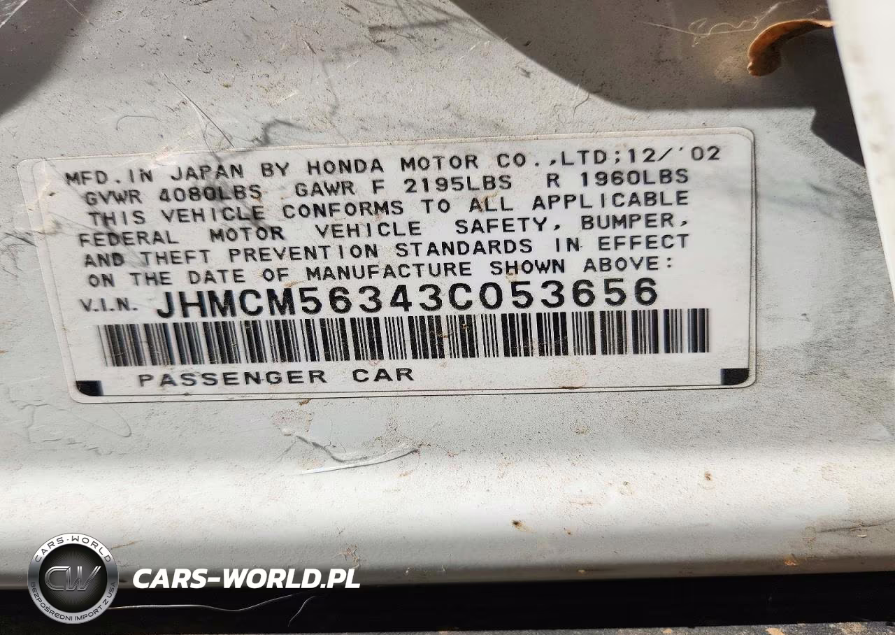 2003 Honda Accord Lx VIN:JHMCM56343C053656 - 12