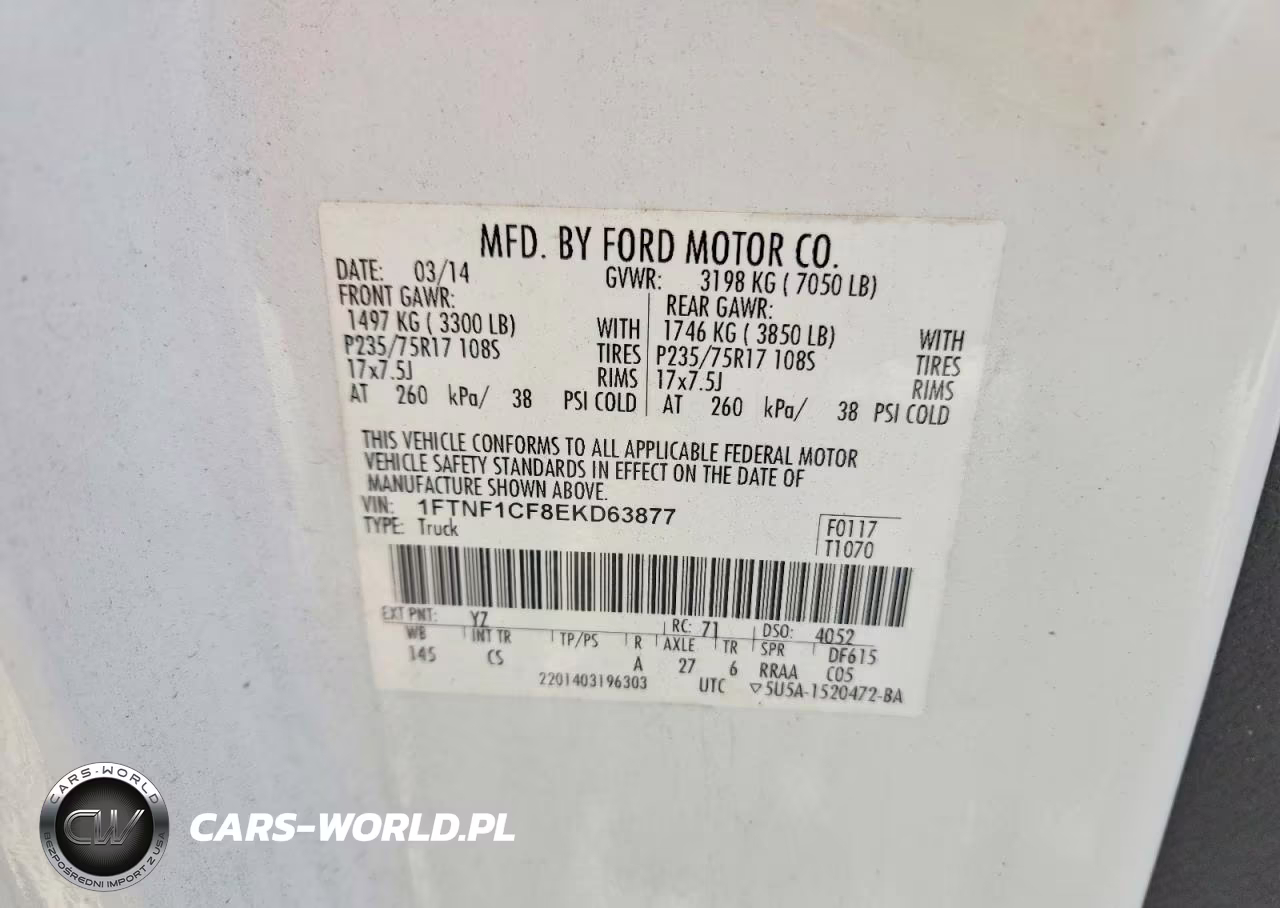 2014 Ford F150 VIN:1FTNF1CF8EKD63877 - 12