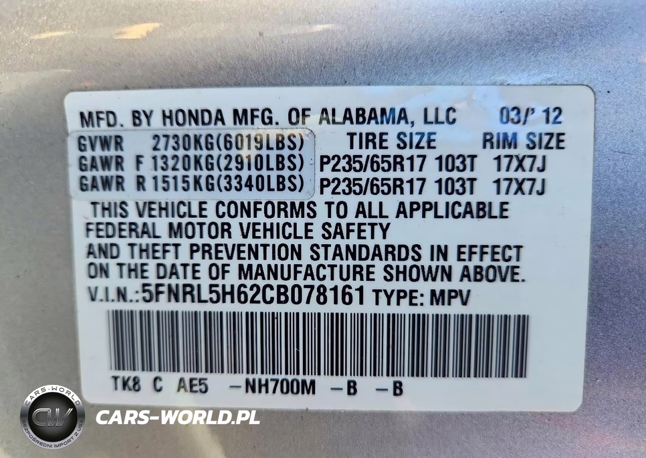 2012 Honda Odyssey Exl VIN:5FNRL5H62CB078161 - 13