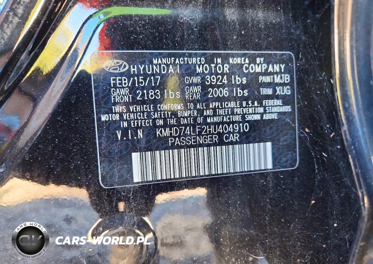 2017 Hyundai Elantra Se VIN:KMHD74LF2HU404910 - 12