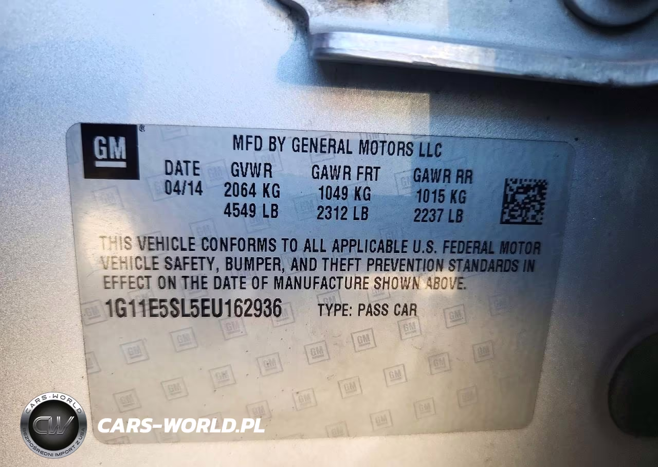 2014 Chevrolet Malibu 2Lt VIN:1G11E5SL5EU162936 - 12