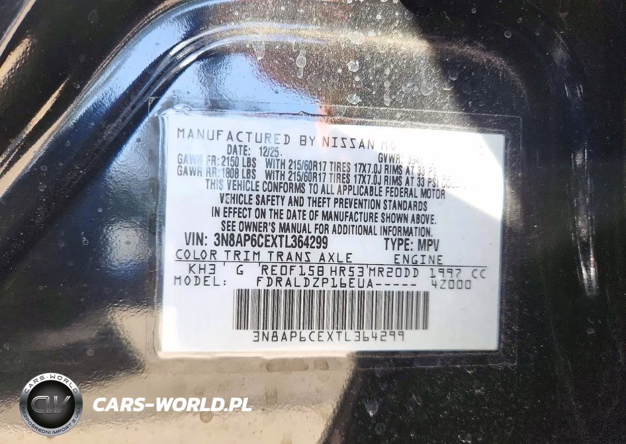 2026 Nissan Kicks Sv VIN:3N8AP6CEXTL364299 - 13