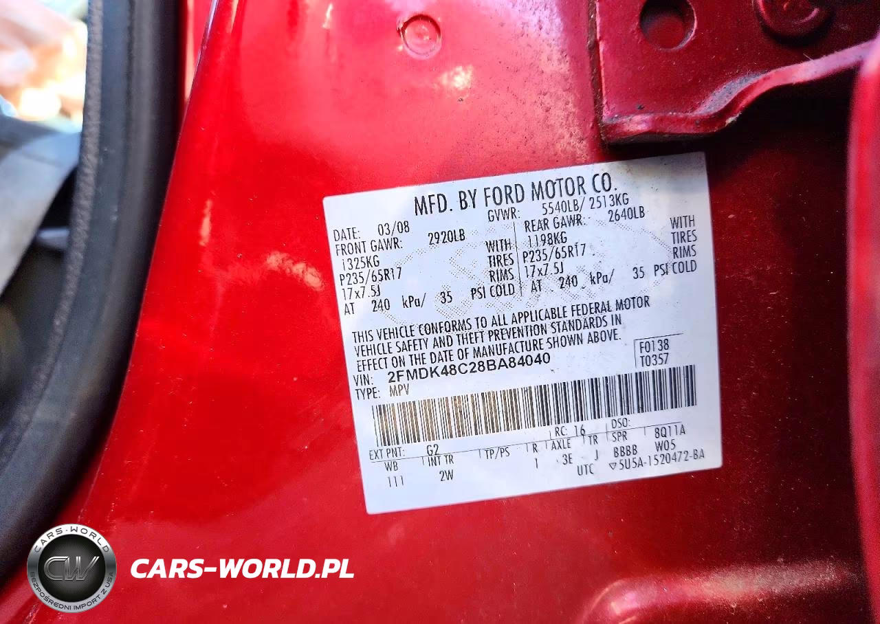 2008 Ford Edge Sel VIN:2FMDK48C28BA84040 - 14