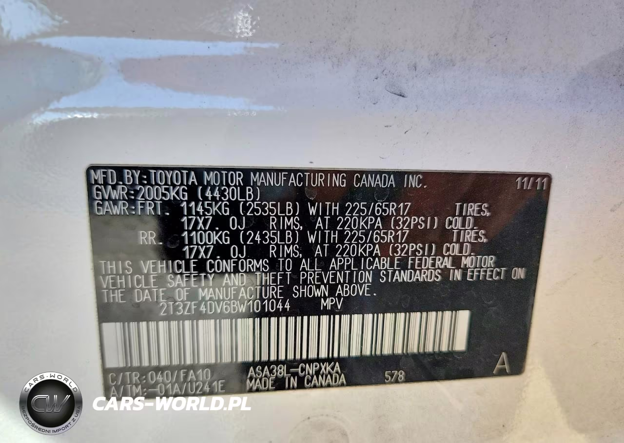2011 Toyota Rav4 Base VIN:2T3ZF4DV6BW101044 - 13