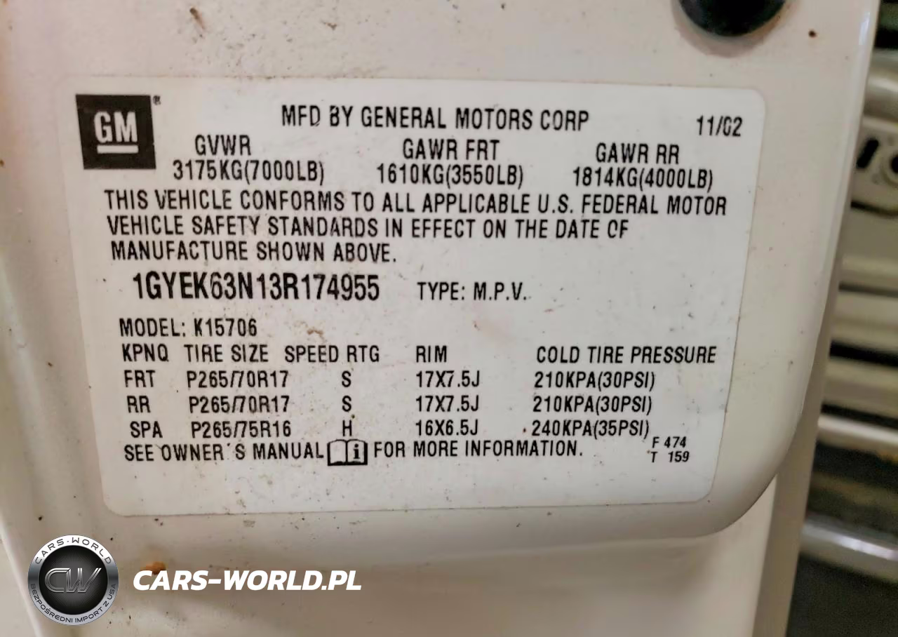 2003 Cadillac Escalade Luxury VIN:1GYEK63N13R174955 - 13