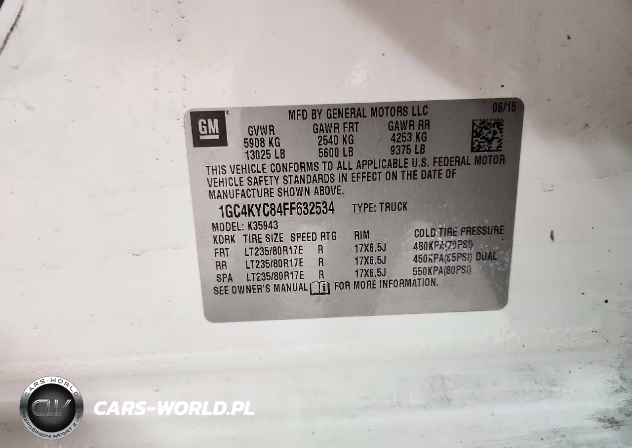 2015 Chevrolet Silverado K3500 VIN:1GC4KYC84FF632534 - 12