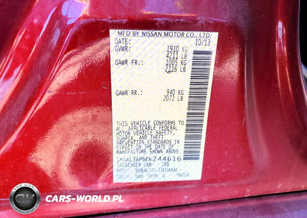 2014 Nissan Altima 2.5 Sv VIN:1N4AL3AP6EN244616 - 12