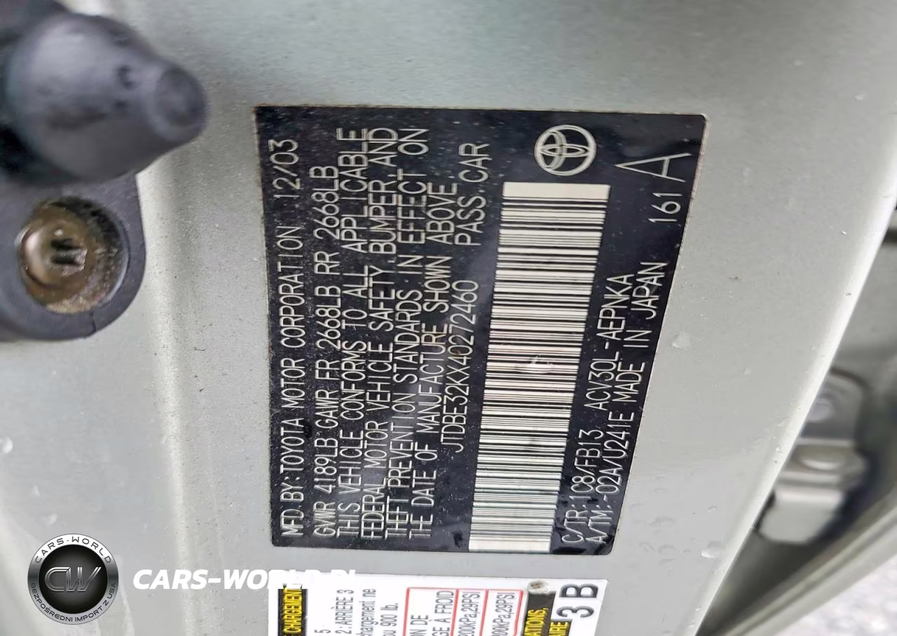 2004 Toyota Camry Le VIN:JTDBE32KX40272460 - 12