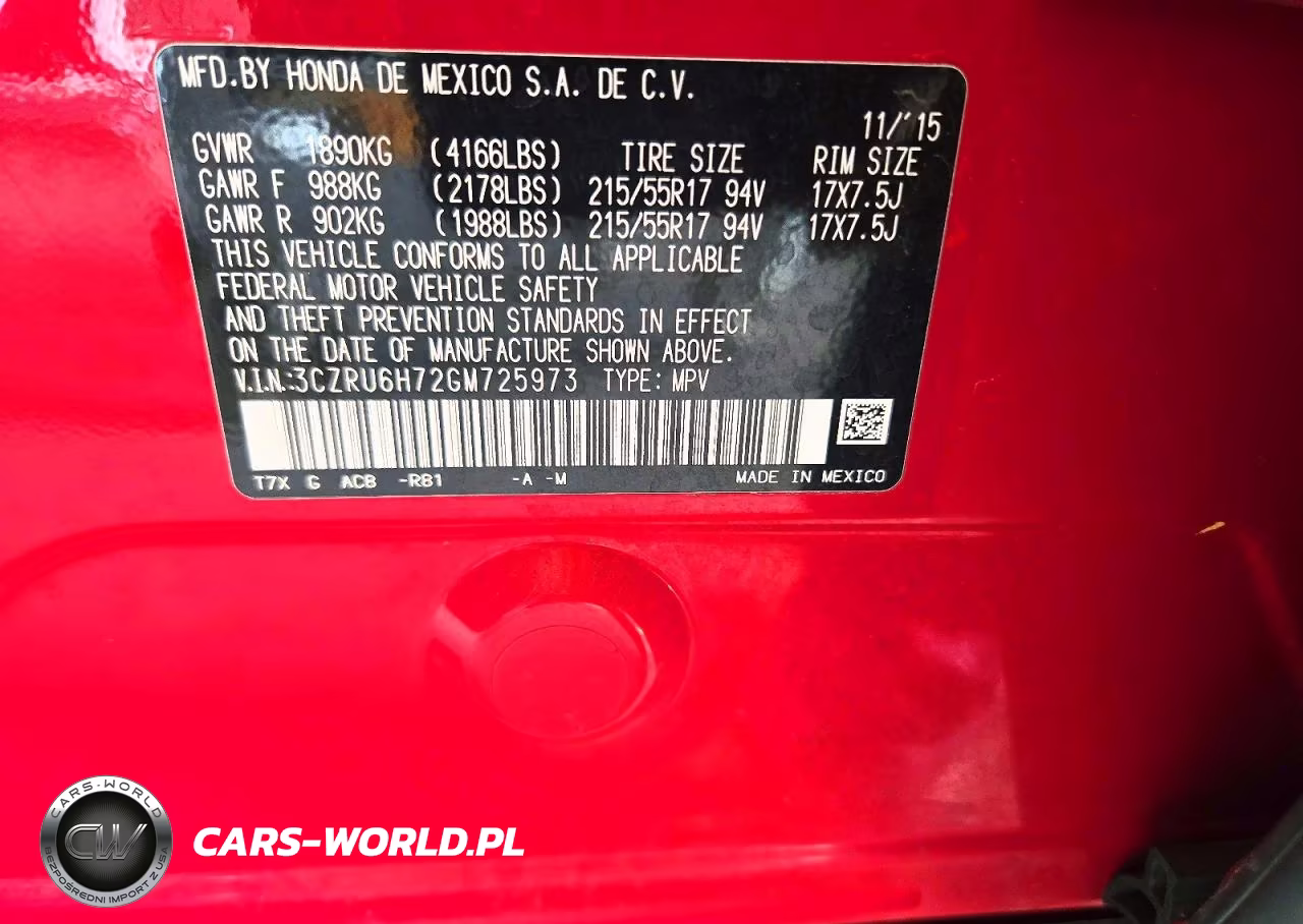2016 Honda Hr-V Exl VIN:3CZRU6H72GM725973 - 13