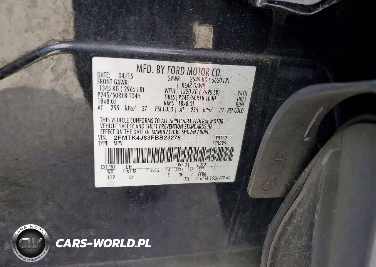 2015 Ford Edge Sel VIN:2FMTK4J83FBB23278 - 14