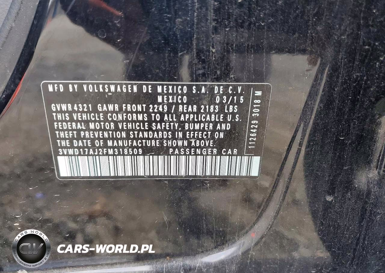 2015 Volkswagen Jetta Se VIN:3VWD17AJ2FM318509 - 12