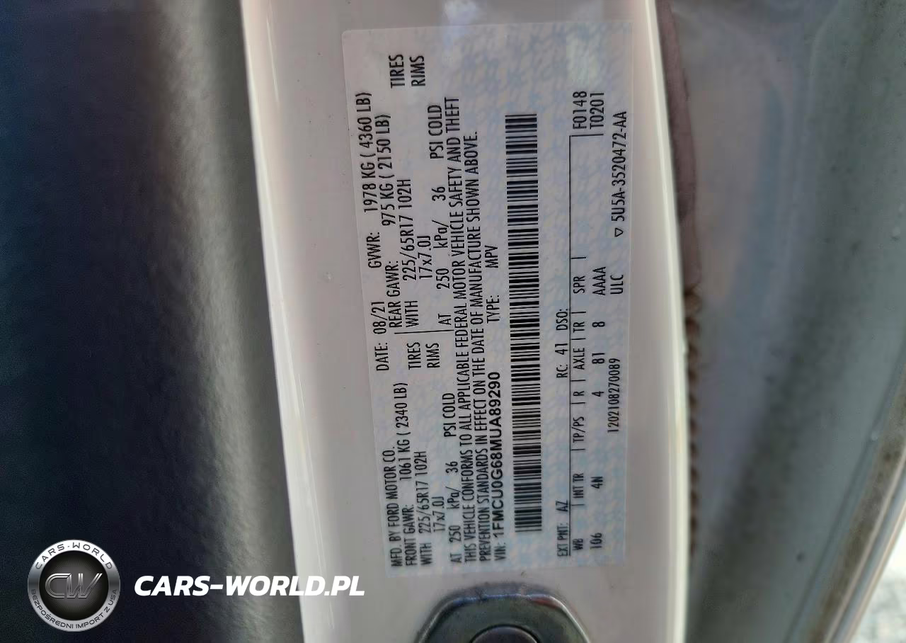 2021 Ford Escape Se VIN:1FMCU0G68MUA89290 - 13