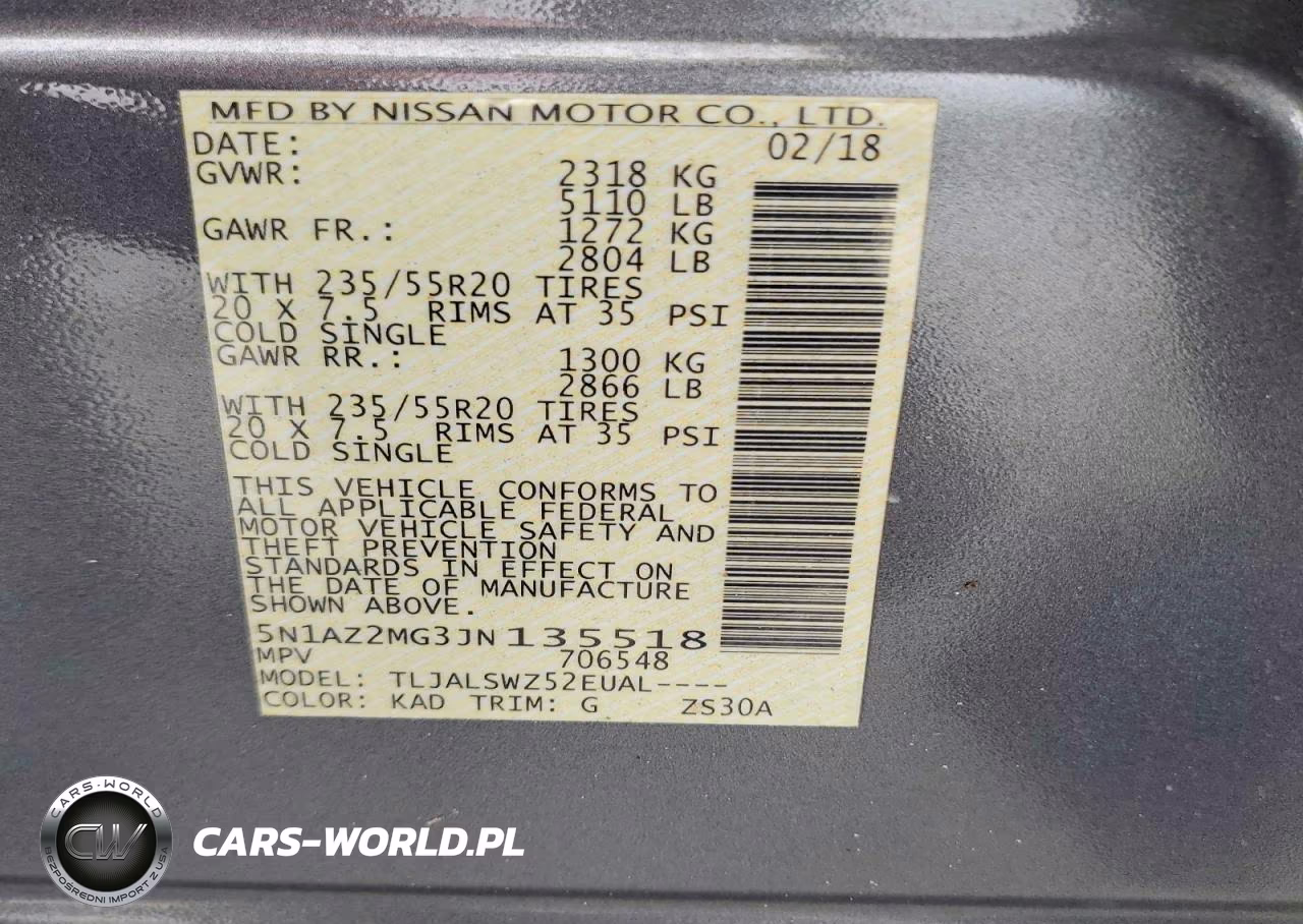 2018 Nissan Murano Platinum VIN:5N1AZ2MG3JN135518 - 13