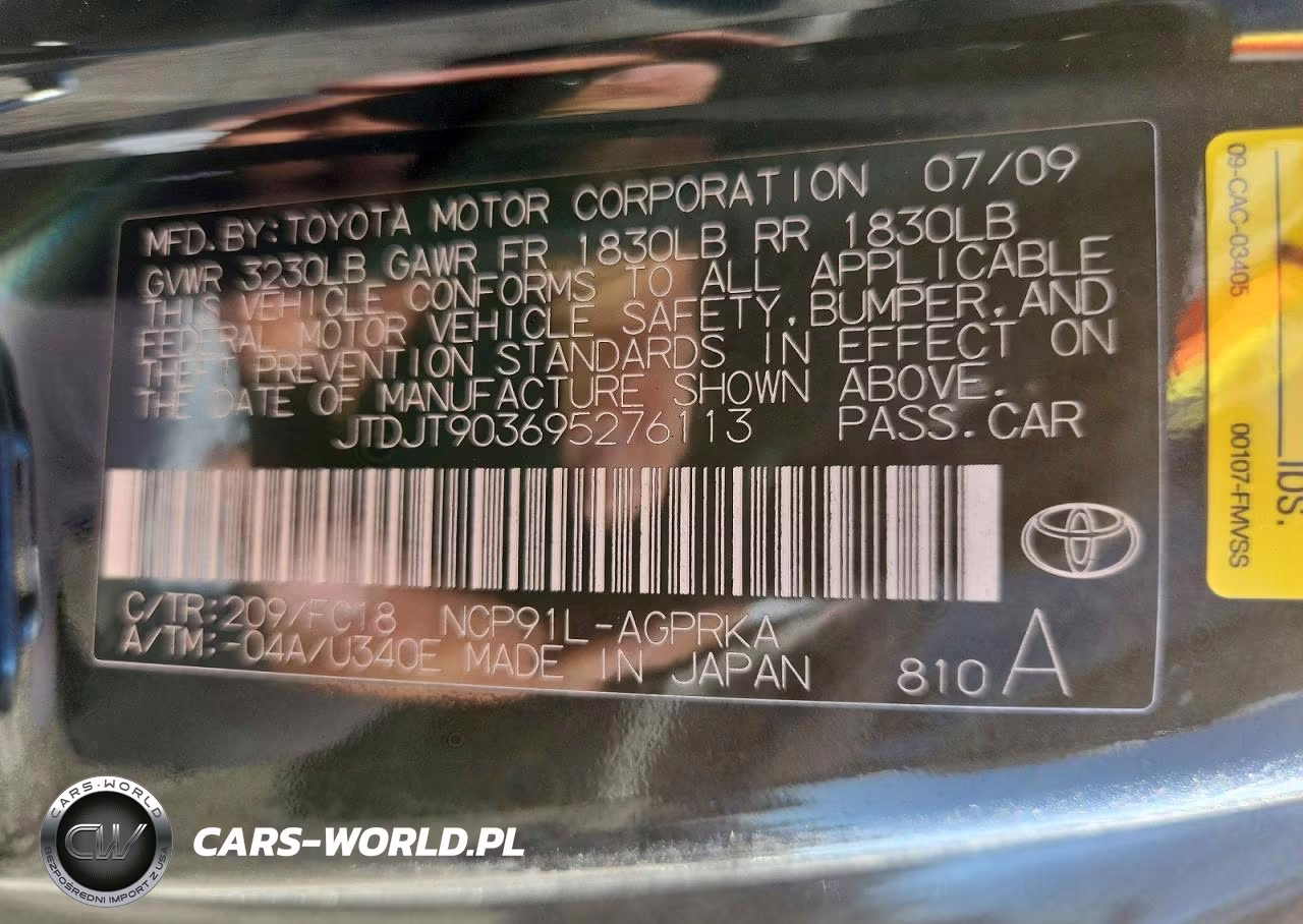 2009 Toyota Yaris Base VIN:JTDJT903695276113 - 12