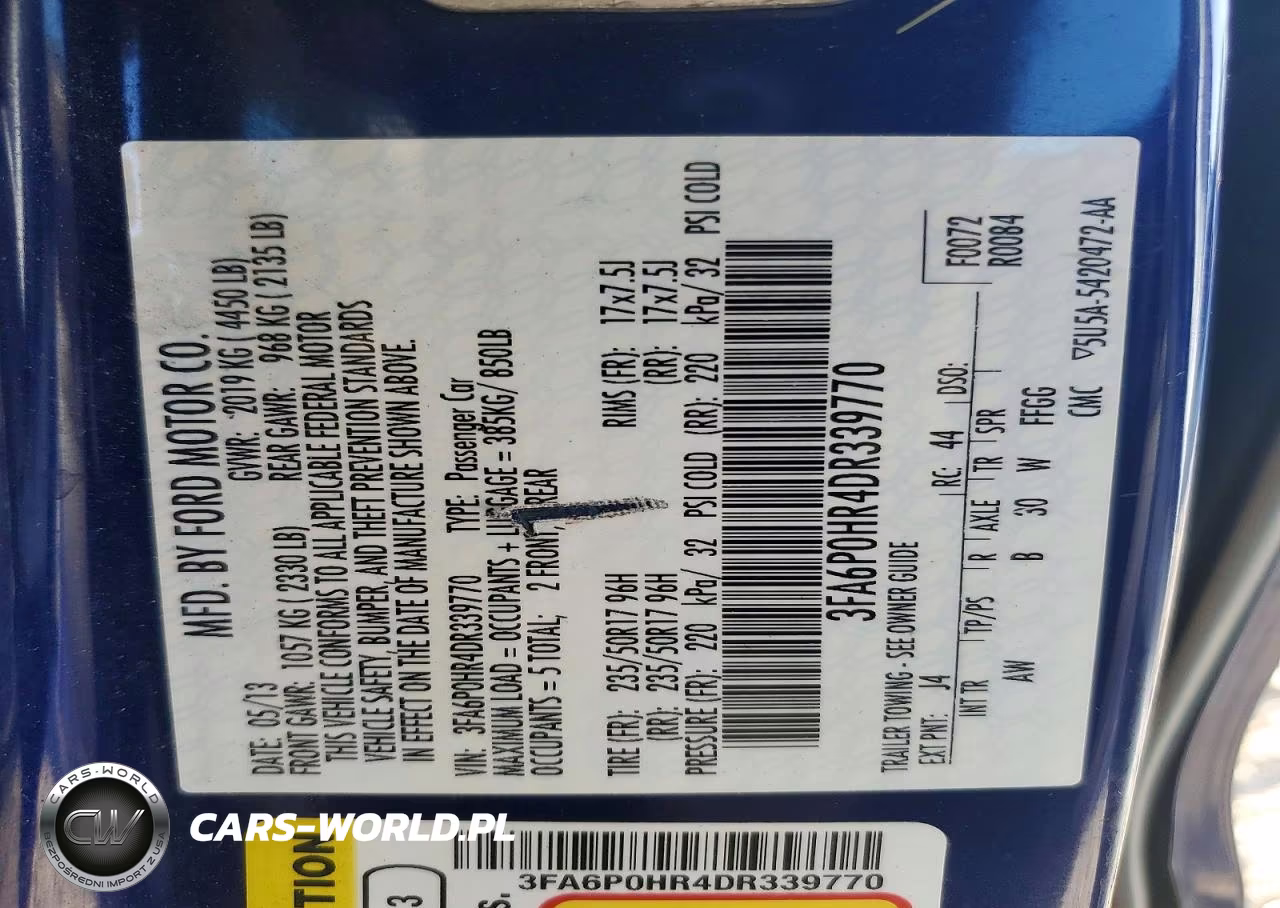 2013 Ford Fusion Se VIN:3FA6P0HR4DR339770 - 13