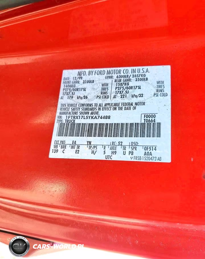 2000 Ford F150 VIN:1FTRX17L5YKA74488 - 12