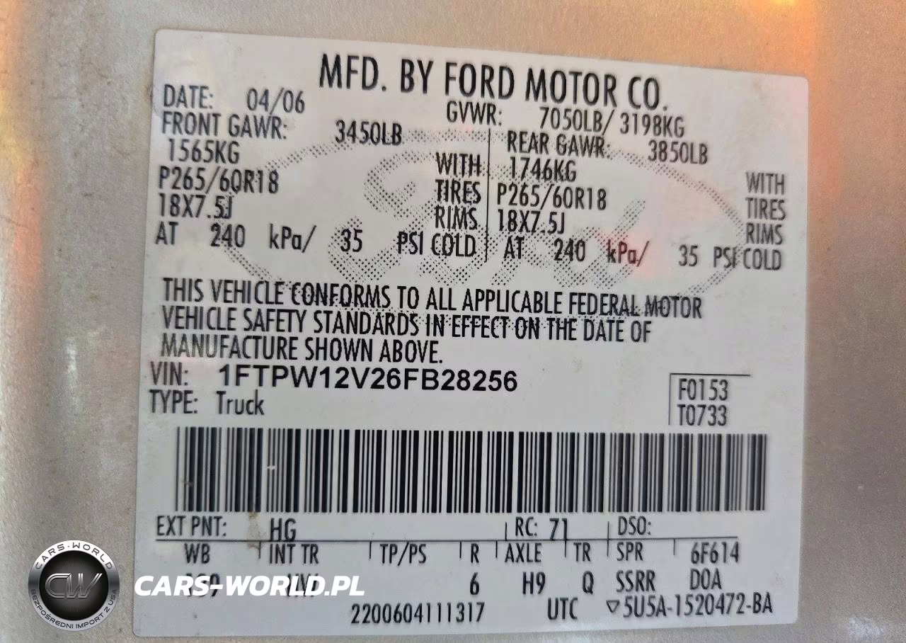 2006 Ford F150 Supercrew VIN:1FTPW12V26FB28256 - 12