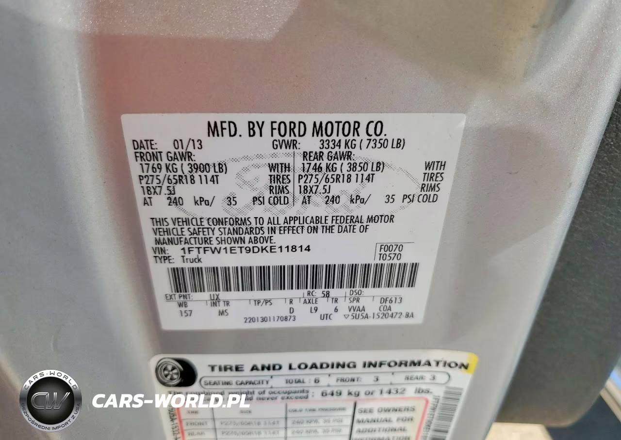 2013 Ford F150 Supercrew VIN:1FTFW1ET9DKE11814 - 12