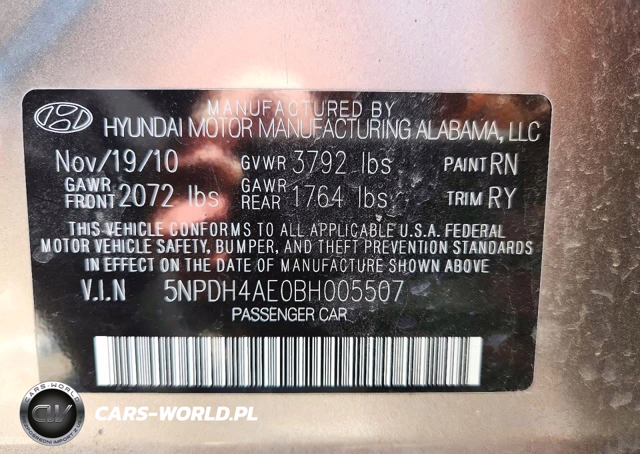 2011 Hyundai Elantra Limited VIN:5NPDH4AE0BH005507 - 13