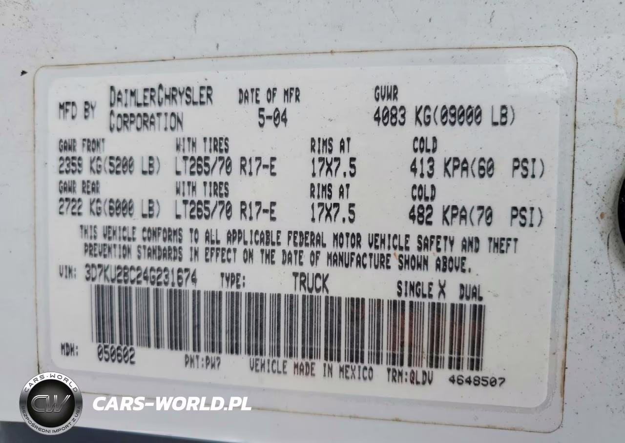 2004 Dodge Ram 2500 St VIN:3D7KU28C24G231674 - 12