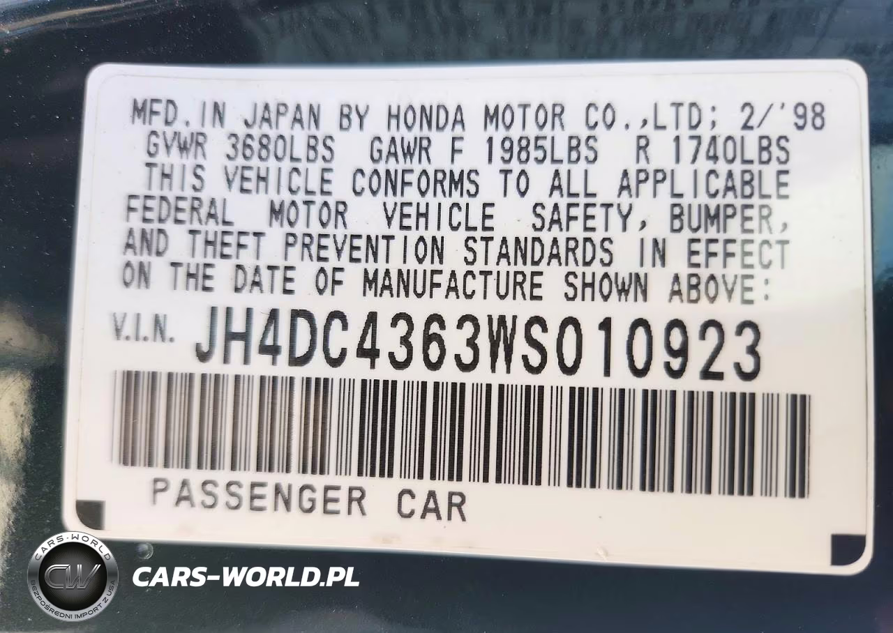 ACURA INTEGRA VIN:JH4DC4363WS010923 - 12