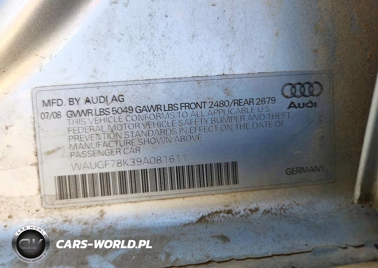 2009 Audi A4 Premium Plus VIN:WAUGF78K39A081611 - 12