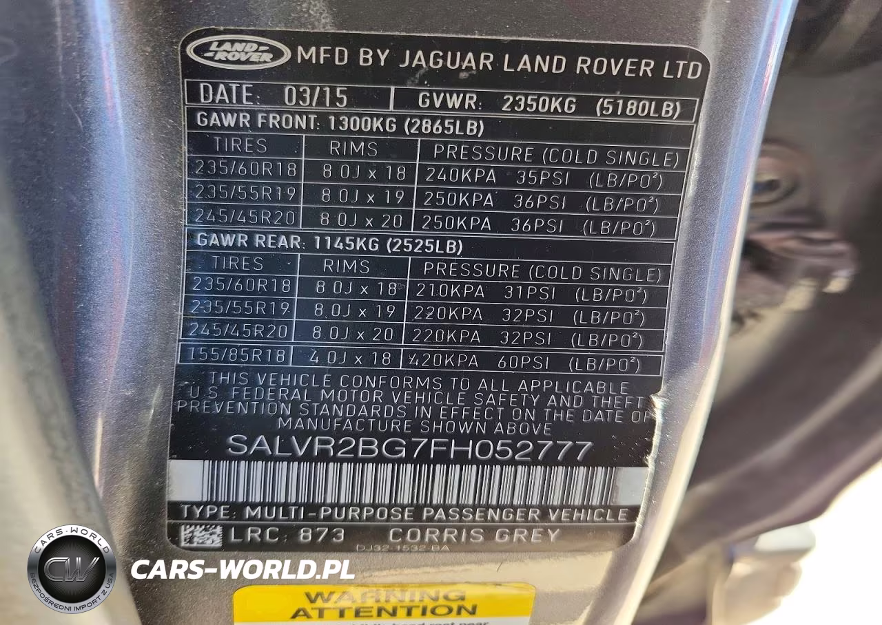 2015 Land Rover Range Rover Evoque Pure Premium VIN:SALVR2BG7FH052777 - 13