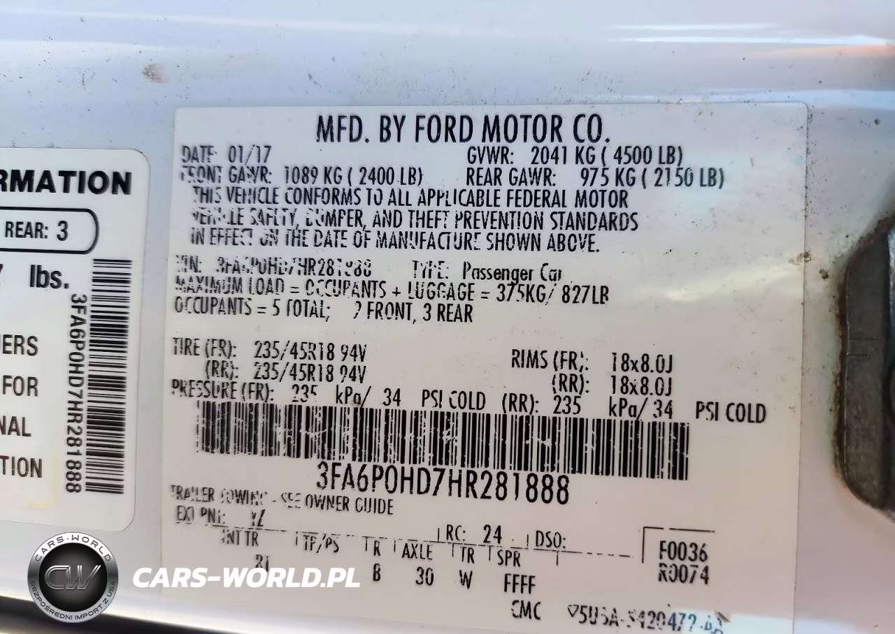 2017 Ford Fusion Se VIN:3FA6P0HD7HR281888 - 12