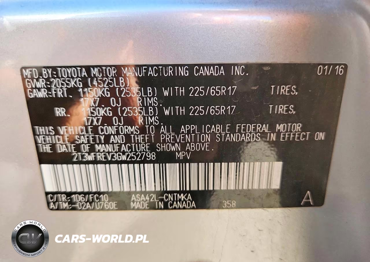 2016 Toyota Rav4 Xle VIN:2T3WFREV3GW252798 - 13