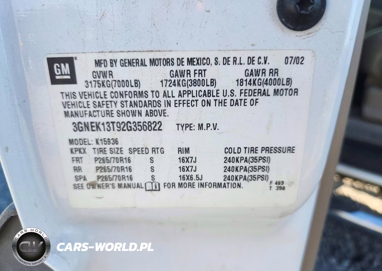 2002 Chevrolet Avalanche K1500 VIN:3GNEK13T92G356822 - 12