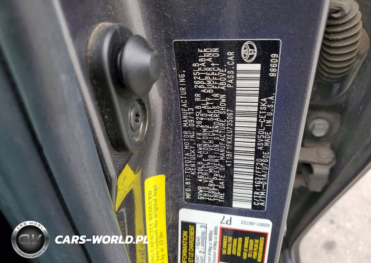 2014 Toyota Camry Se VIN:4T1BF1FKXEU735067 - 12