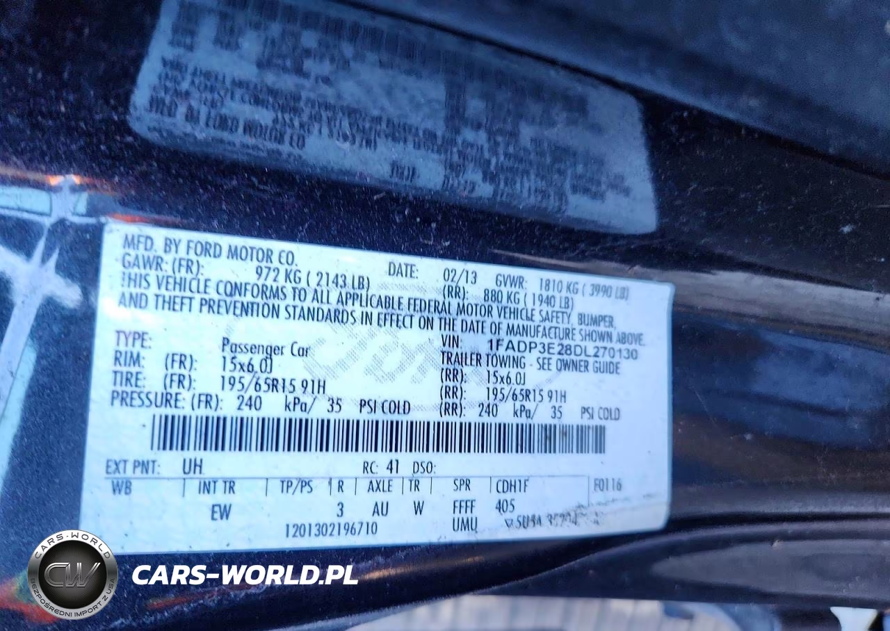 2013 Ford Focus S VIN:1FADP3E28DL270130 - 12