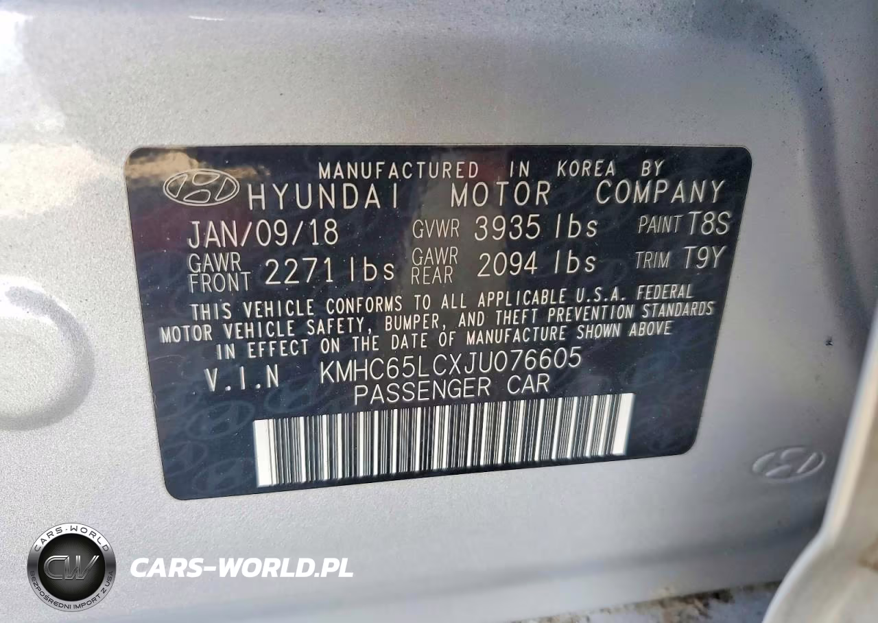 2018 HYUNDAI IONIQ BLUE VIN:KMHC65LCXJU076605 - 12