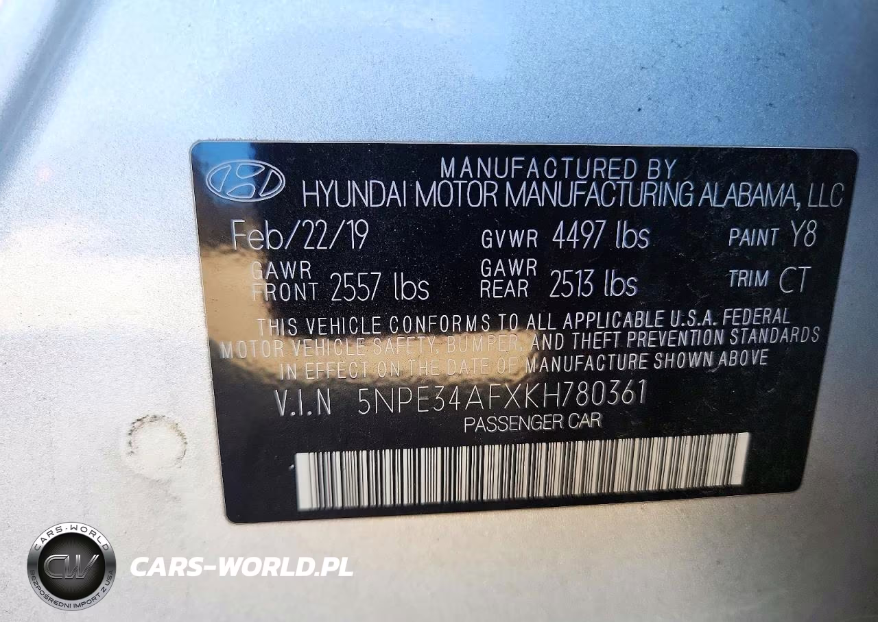 2019 Hyundai Sonata Sport VIN:5NPE34AFXKH780361 - 12