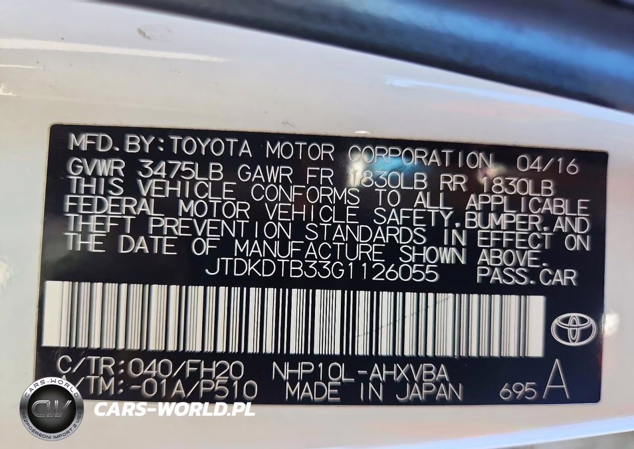 2016 Toyota Prius C One VIN:JTDKDTB33G1126055 - 13
