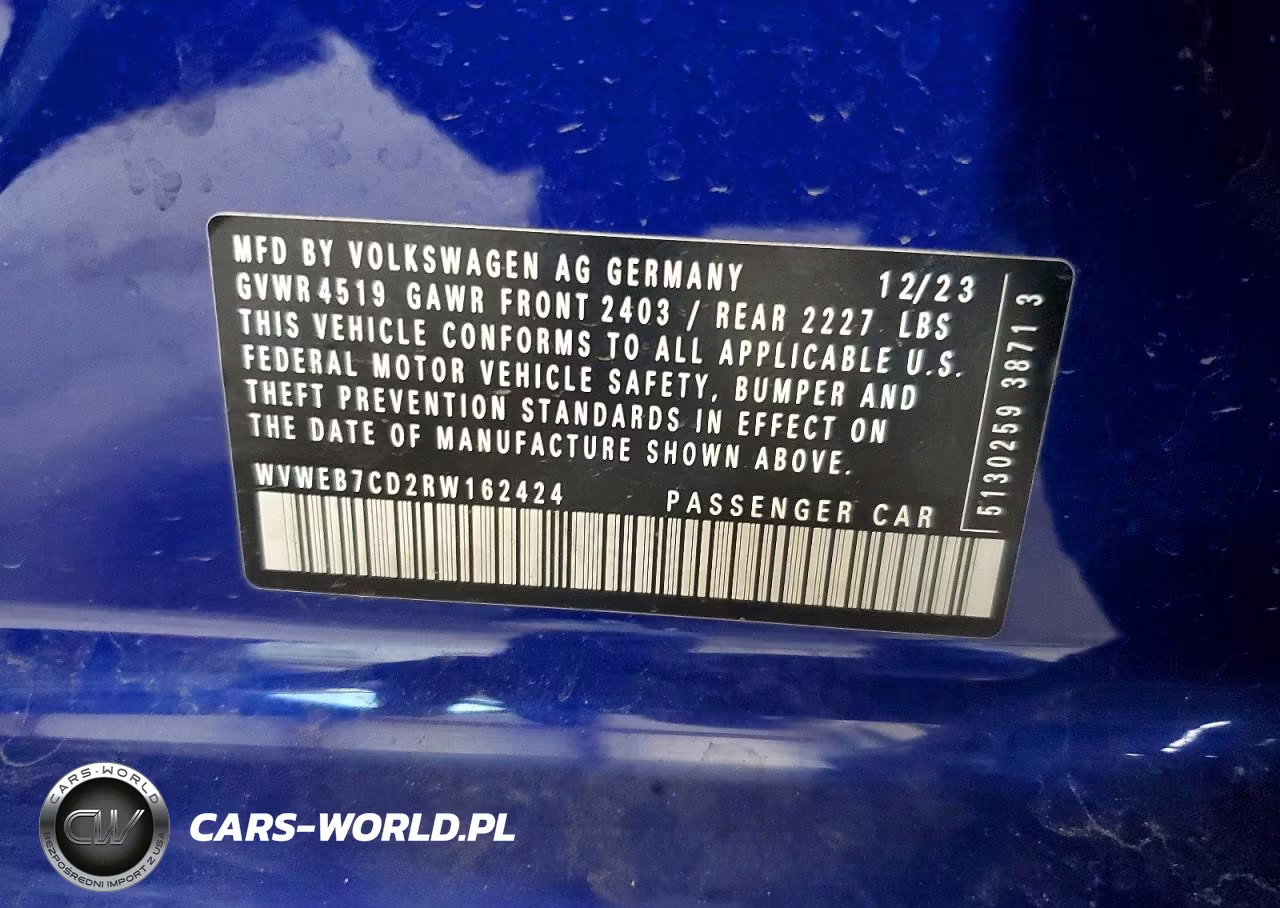 2024 Volkswagen Golf R VIN:WVWEB7CD2RW162424 - 12