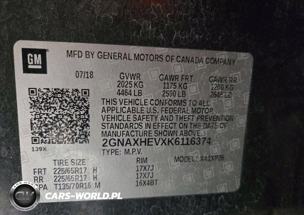 2019 Chevrolet Equinox Ls VIN:2GNAXHEVXK6116374 - 12