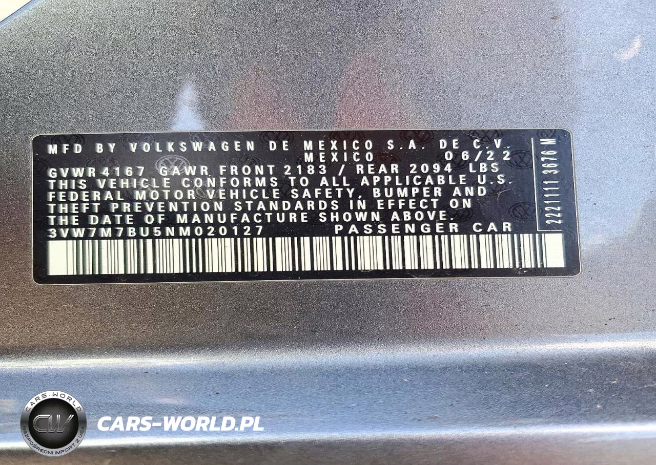 2022 Volkswagen Jetta Se VIN:3VW7M7BU5NM020127 - 12