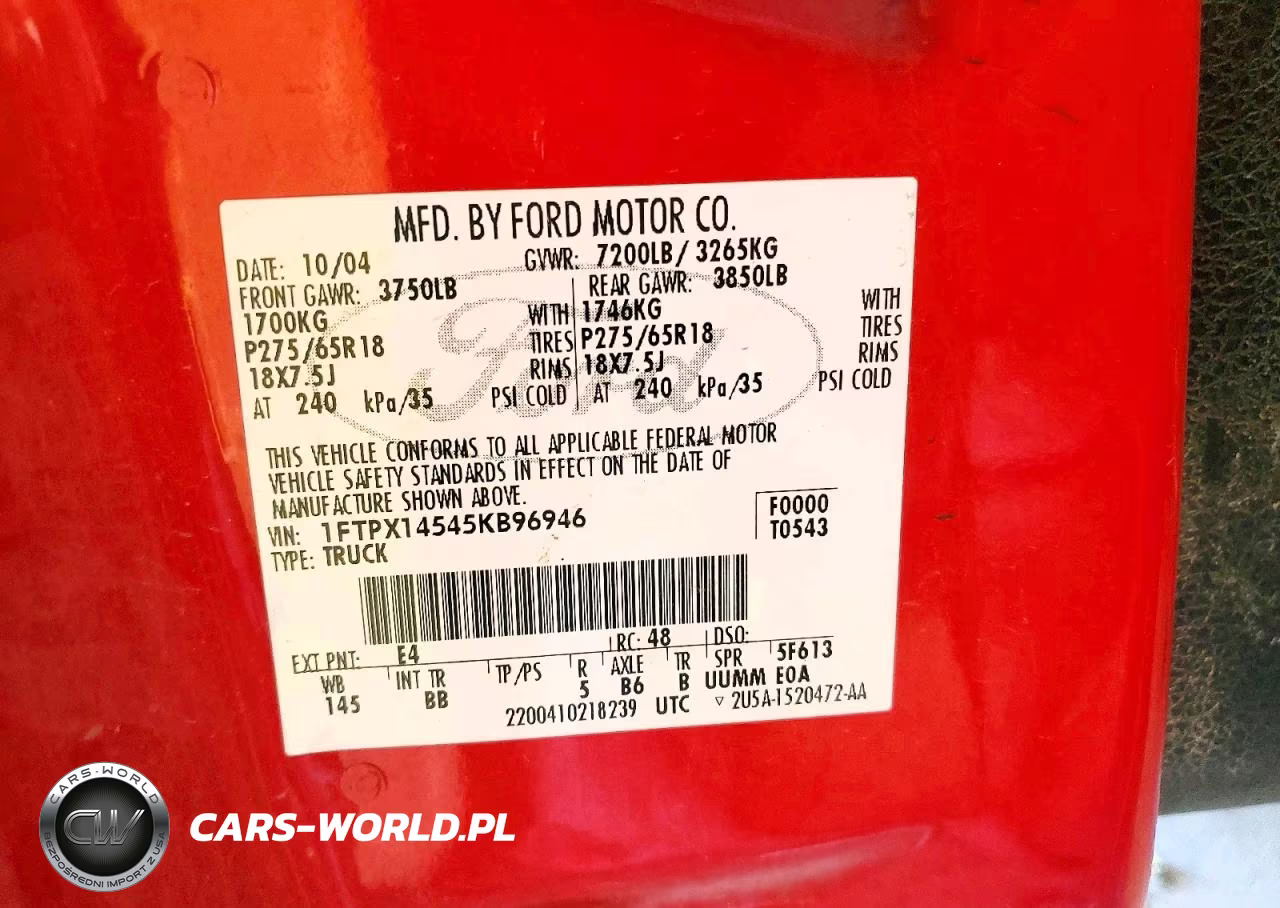 2005 Ford F150 VIN:1FTPX14545KB96946 - 12