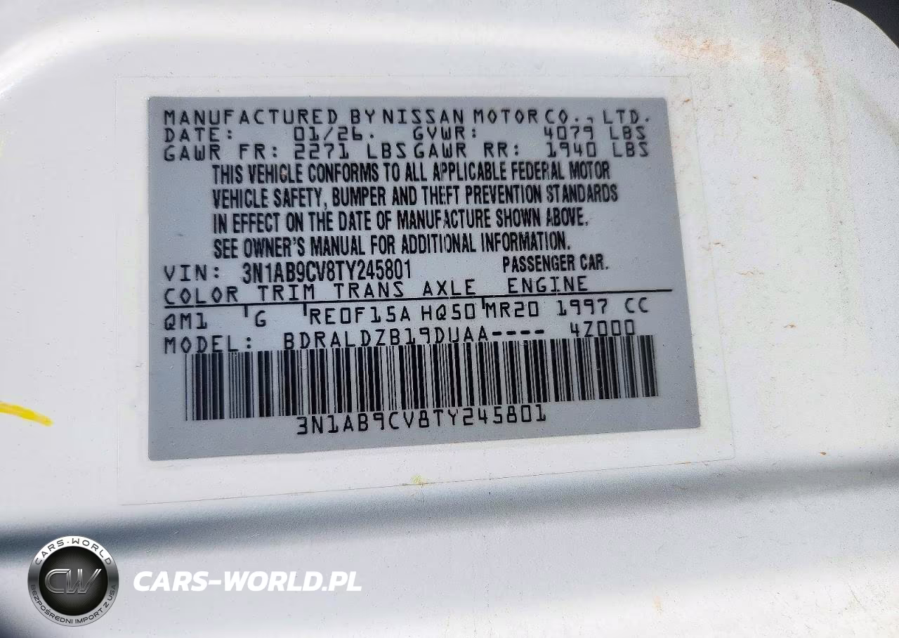 2026 Nissan Sentra Sv VIN:3N1AB9CV8TY245801 - 12