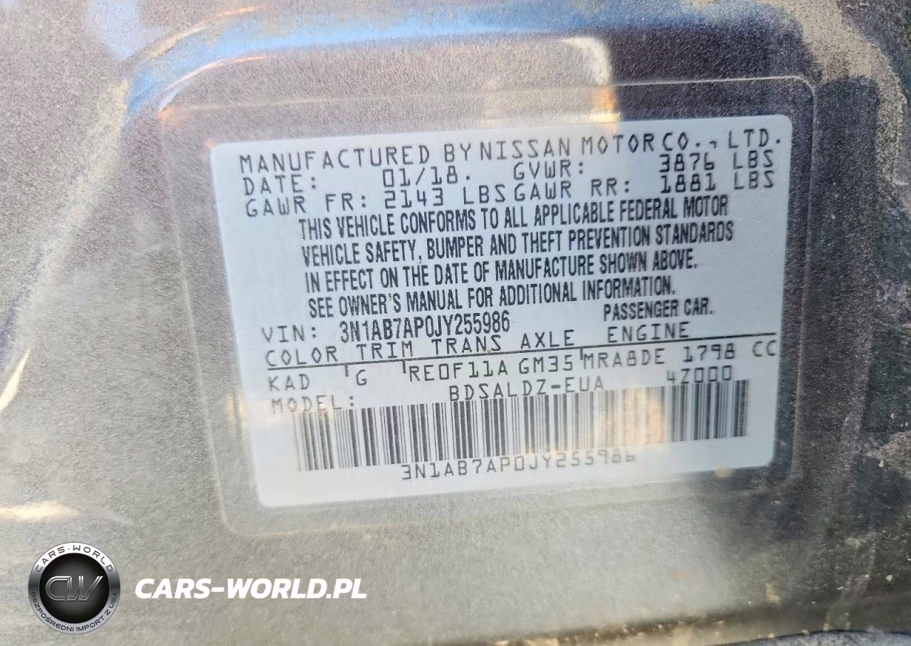 2018 Nissan Sentra Sv VIN:3N1AB7AP0JY255986 - 12