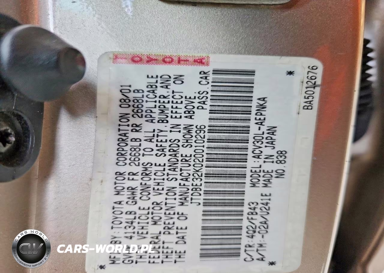 2002 Toyota Camry Le VIN:JTDBE32K020010296 - 12