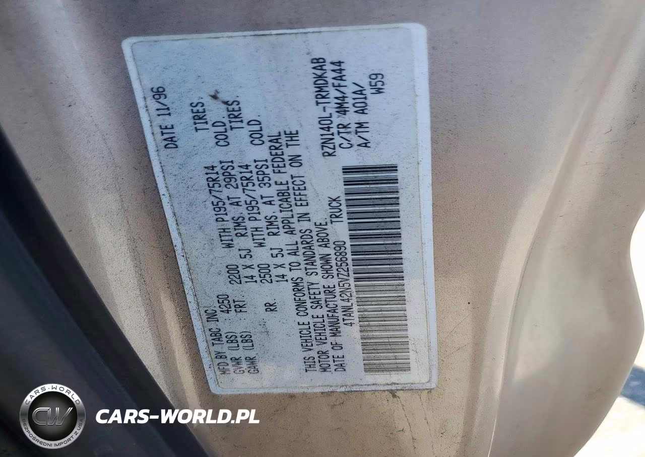 1997 Toyota Tacoma Base VIN:4TANL42N5VZ256890 - 12