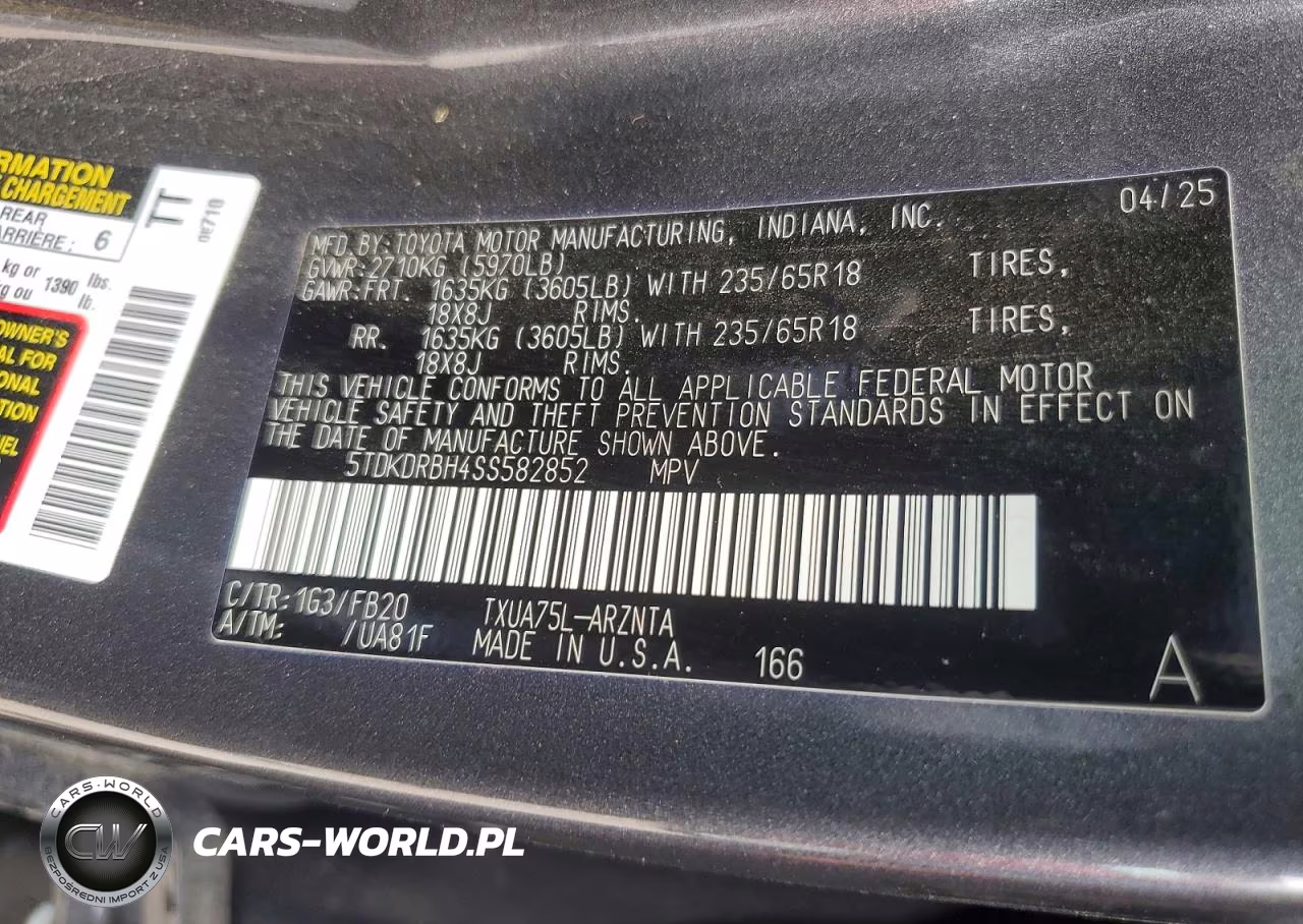 2025 Toyota Highlander Le VIN:5TDKDRBH4SS582852 - 13
