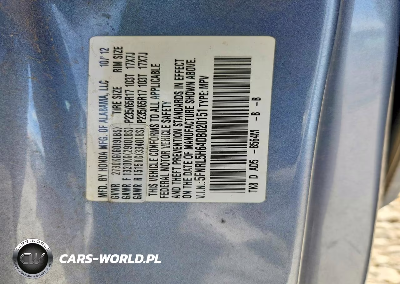 2013 Honda Odyssey Exl VIN:5FNRL5H64DB020151 - 13